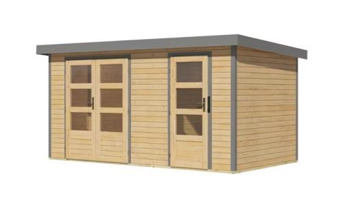 hybridní domek KARIBU MERKUR (12490) natur / šedý