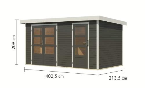 hybridní domek KARIBU MERKUR (12492) terragrau / bílý