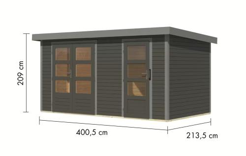 hybridní domek KARIBU MERKUR (12493) terragrau / šedý