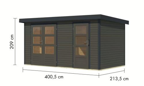 hybridní domek KARIBU MERKUR (12494) terragrau / antracit