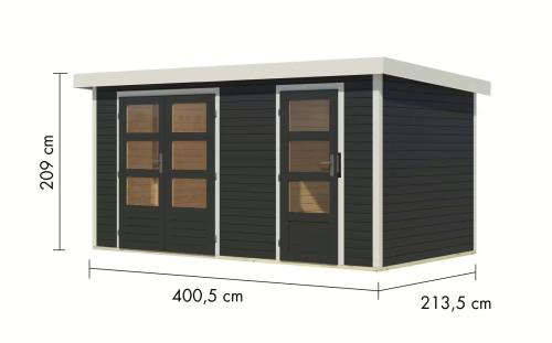 hybridní domek KARIBU MERKUR (12495) antracit / bílý