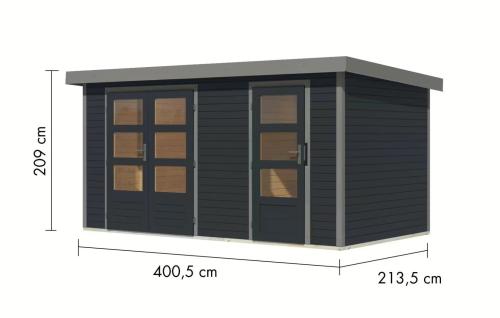 hybridní domek KARIBU MERKUR (12496) antracit / šedý