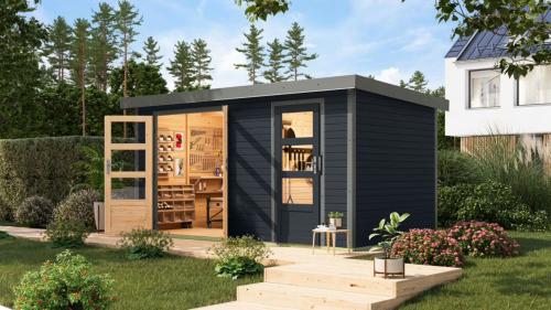 hybridní domek KARIBU MERKUR (12496) antracit / šedý