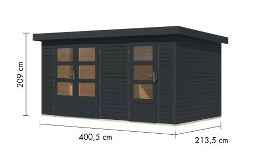 hybridní domek KARIBU MERKUR (12497) antracit / antracit