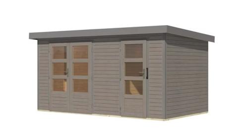 hybridní domek KARIBU MERKUR (12499) světle šedý / šedý