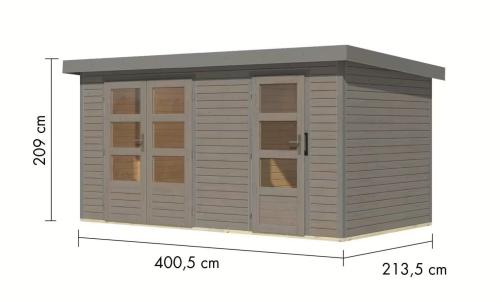 hybridní domek KARIBU MERKUR (12499) světle šedý / šedý