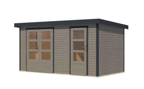 hybridní domek KARIBU MERKUR (12500) světle šedý / antracit