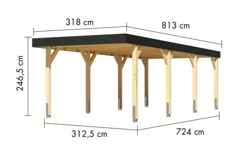 carport KARIBU LEIMHOLZ 2 (12152)