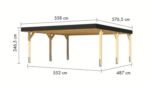 dvojitý carport KARIBU LEIMHOLZ 1 (12160)
