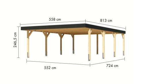 dvojitý carport KARIBU LEIMHOLZ 2 (12161)