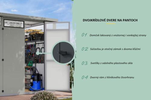 plechový domček KARIBU OSTEN 2 (12520) sivý