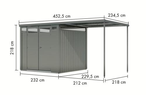 fém kerti ház KARIBU OSTEN 2 (12520) szürke
