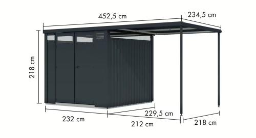 plechový domek KARIBU OSTEN 2 (12521) antracit