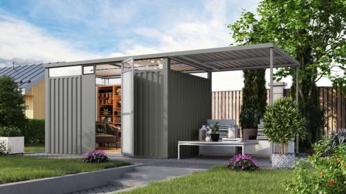 fém kerti ház KARIBU OSTEN 3 (12522) szürke