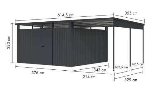 plechový domek KARIBU OSTEN 4 (12527) antracit