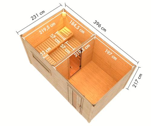 finská sauna KARIBU HYTTI 6 (124) terragrau