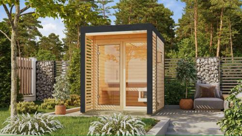 finská sauna KARIBU ARES 1 (214) natur / antracit