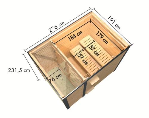 finská sauna KARIBU ARES 1 (214) natur / antracit