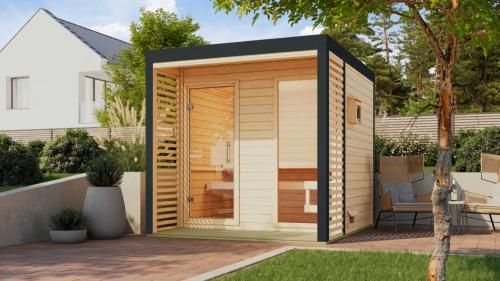 finská sauna KARIBU ARES 2 (260) natur / antracit