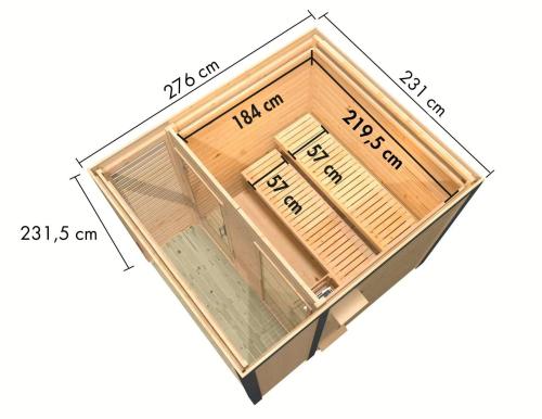 finská sauna KARIBU ARES 2 (266) antracit / antracit