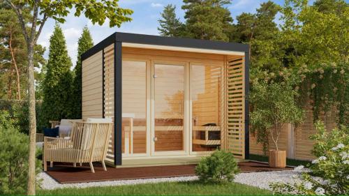 finská sauna KARIBU ARES 3 (330) natur / antracit