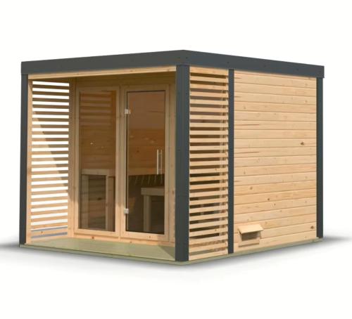 finská sauna KARIBU ARES 3 (330) natur / antracit