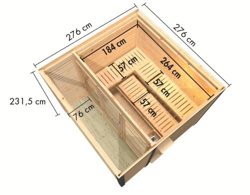 finská sauna KARIBU ARES 3 (336) antracit / antracit