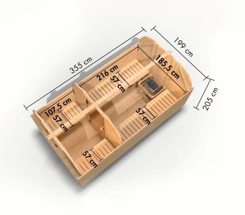 finská sauna KARIBU QUADRO 3 (110) natur