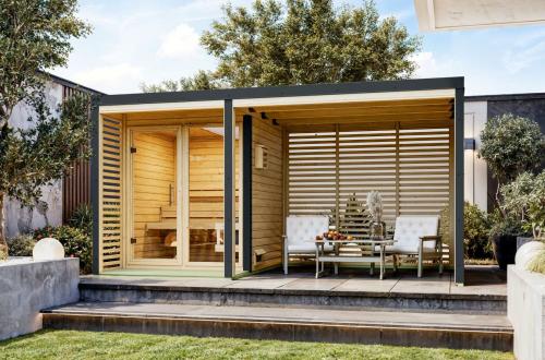 přístavek k sauně ARES včetně lamelových stěn (34939) natur