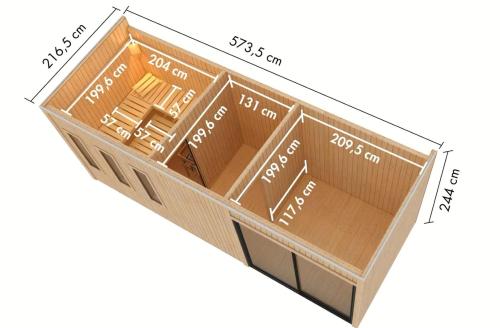 finská sauna KARIBU MONTEREY (34032) černá