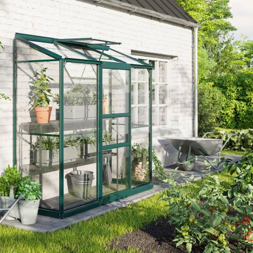 skleník VITAVIA IDA 1300 číre sklo 3 mm zelený