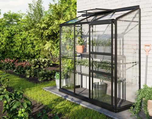 skleník VITAVIA IDA 1300 čiré sklo 3 mm černý