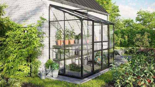 skleník VITAVIA IDA 3300 číre sklo 3 mm čierny