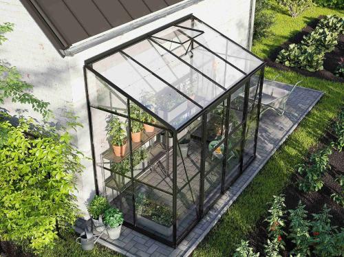 skleník VITAVIA IDA 3300 číre sklo 3 mm čierny