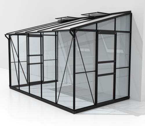 skleník VITAVIA IDA 6500 sklo 3 mm + PC 6 mm čierny