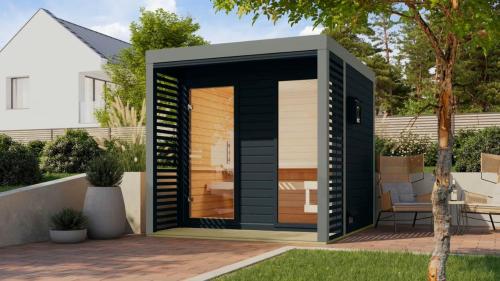 finská sauna KARIBU ARES 2 (36463) antracit / šedá