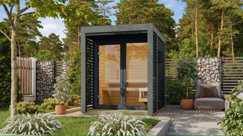 finská sauna KARIBU ARES 1 (36460) antracit / šedá