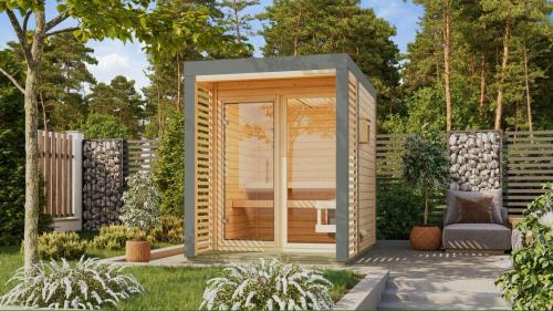 finská sauna KARIBU ARES 1 (34037) natur / šedá