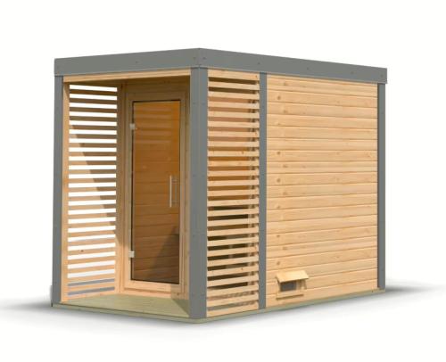 finská sauna KARIBU ARES 1 (34037) natur / šedá