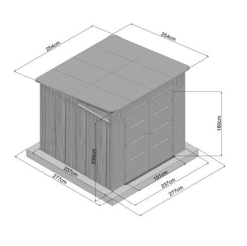 műanyag ház a kertbe LANITPLAST NEVADA 88